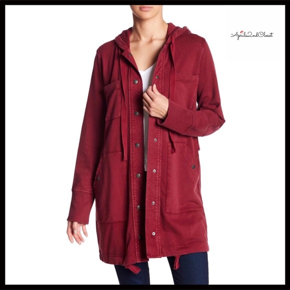 Melrose Jackets & Blazers - HOODED ANORAK FLEECE LINED UTILITY JACKET